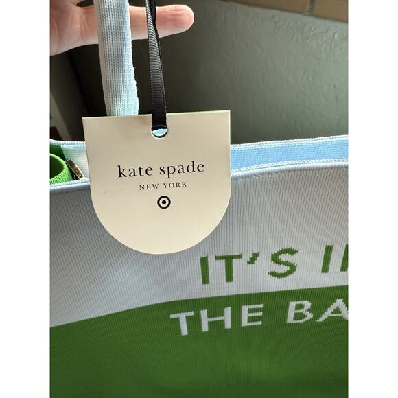 NWT Kate Spade New York x Target Color Block Knit Tote Bag Green/Blue Sold Out - Picture 3 of 9